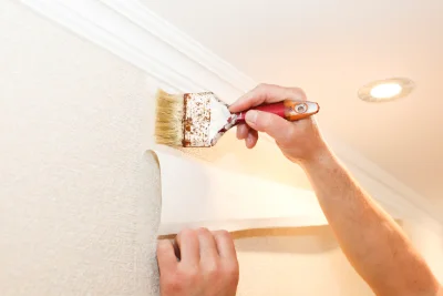 Pose de papier peint à Moïta — revêtements muraux et toiles de verre